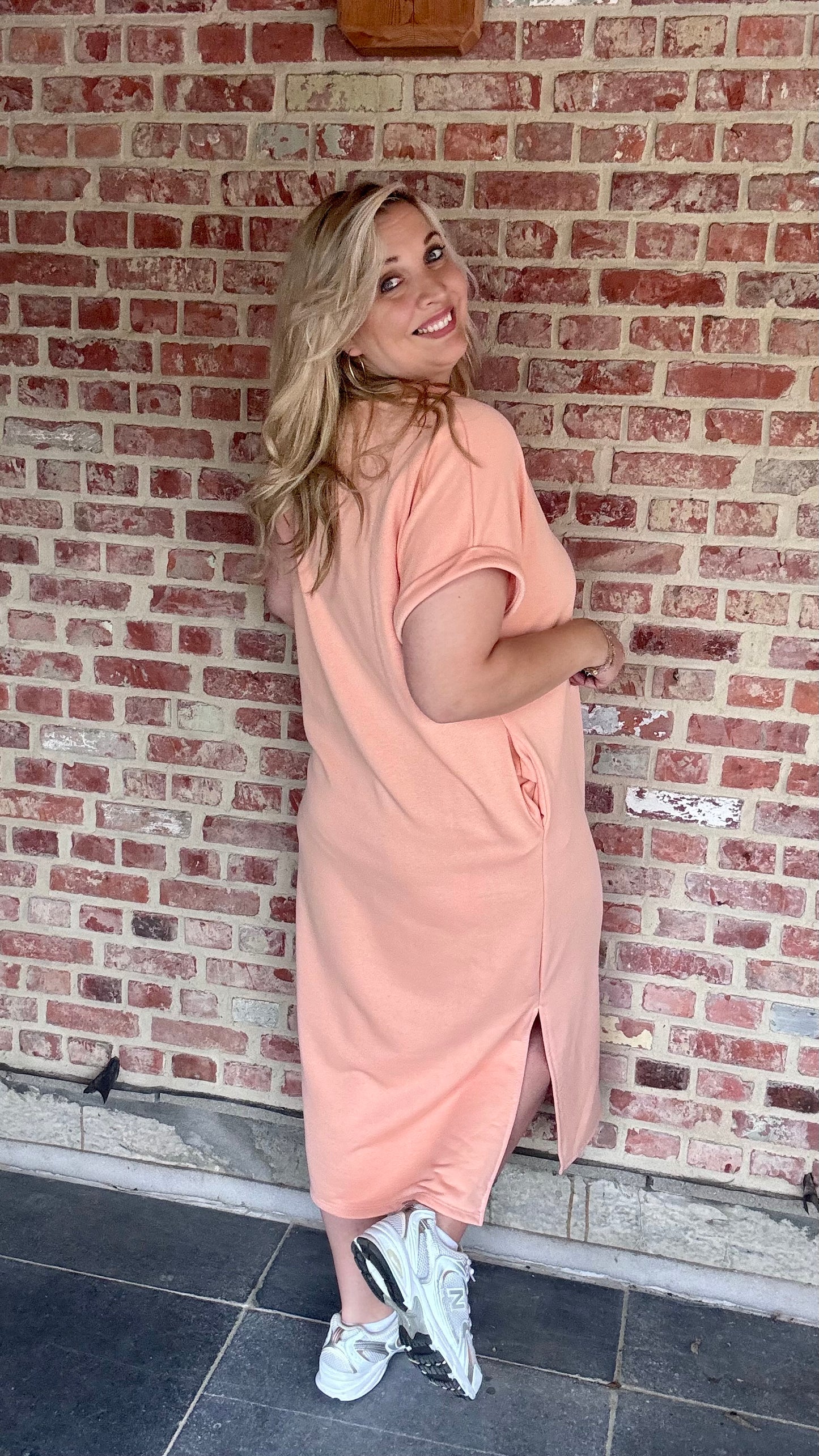 Nona sweaterjurk peach