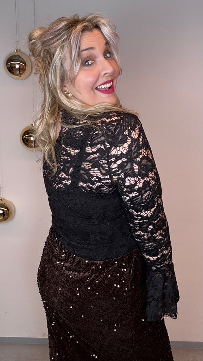 Lucy Lace Blouse - Zwart