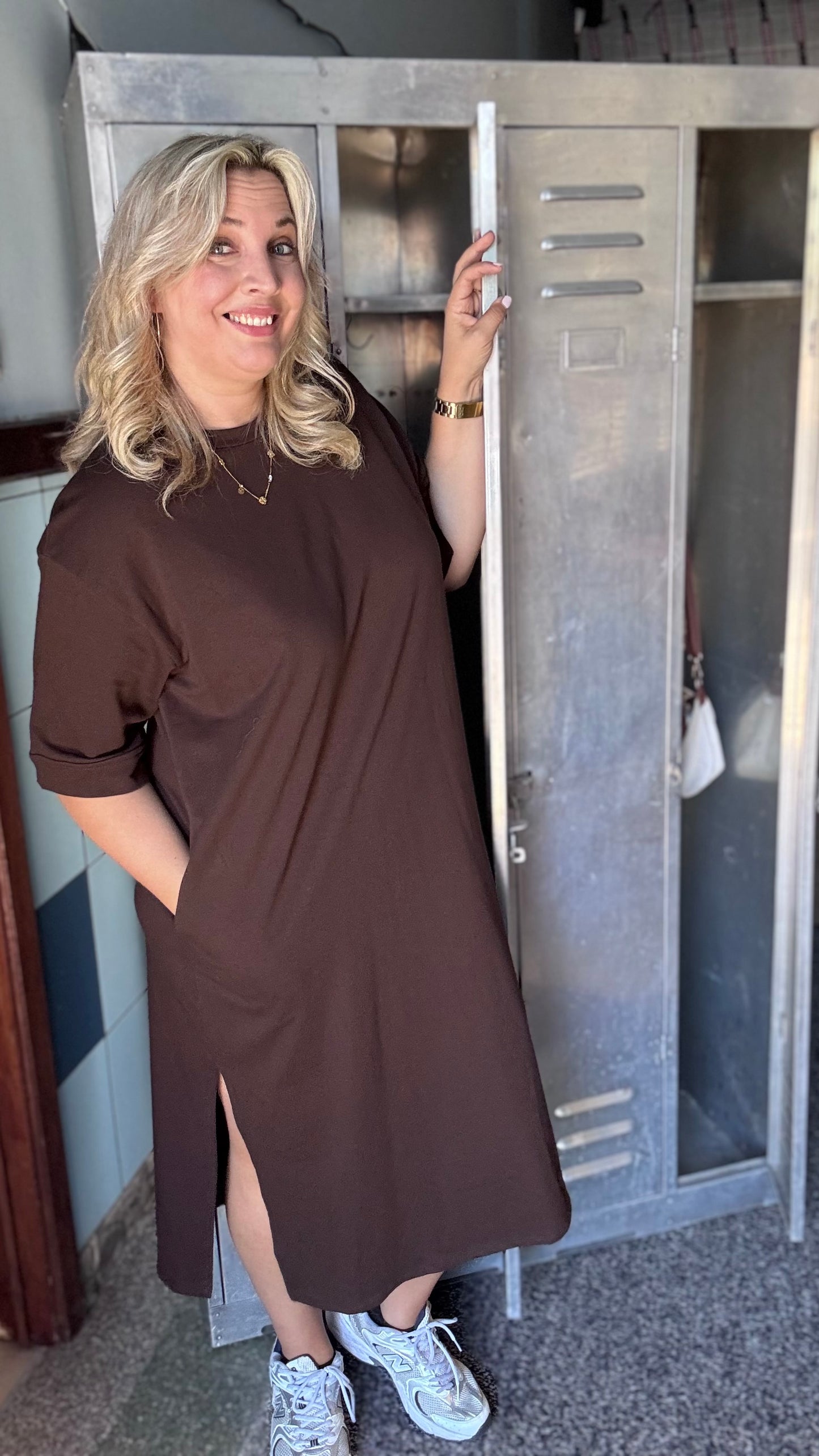 Bibi sweaterjurk - Chocolat