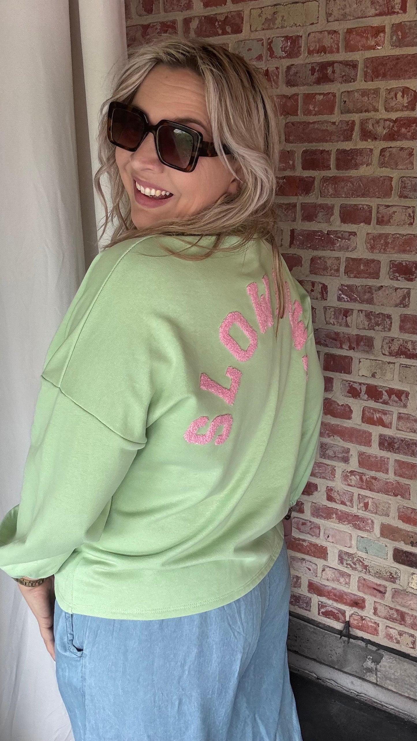 Slow down sweater - lime