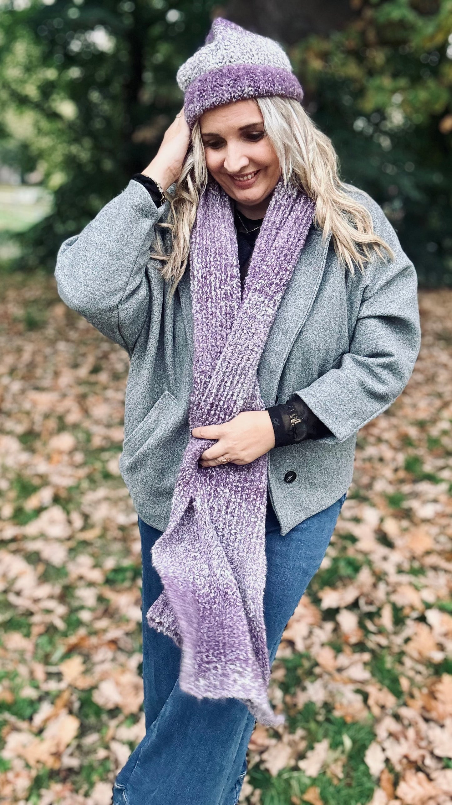Mingle set (sjaal & muts) - Paars