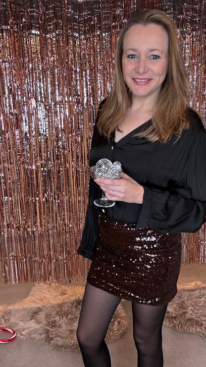 Sparkling Mini rok – Chocolat
