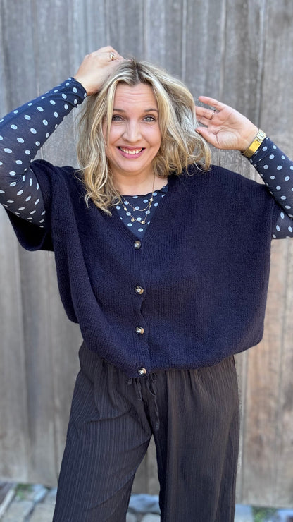 Elora cardigan - Donkerblauw