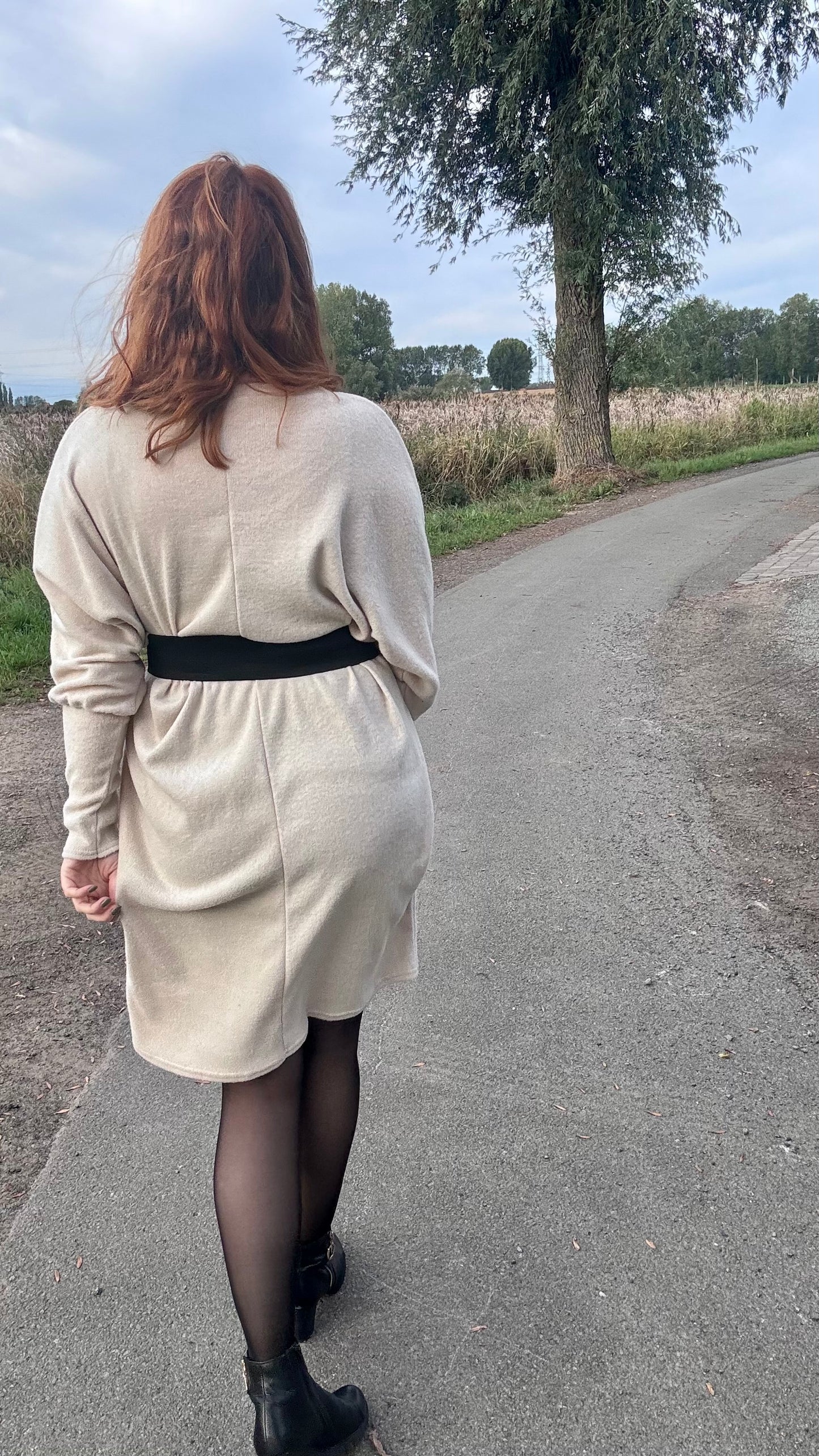 Lounge luxe jurk - crème