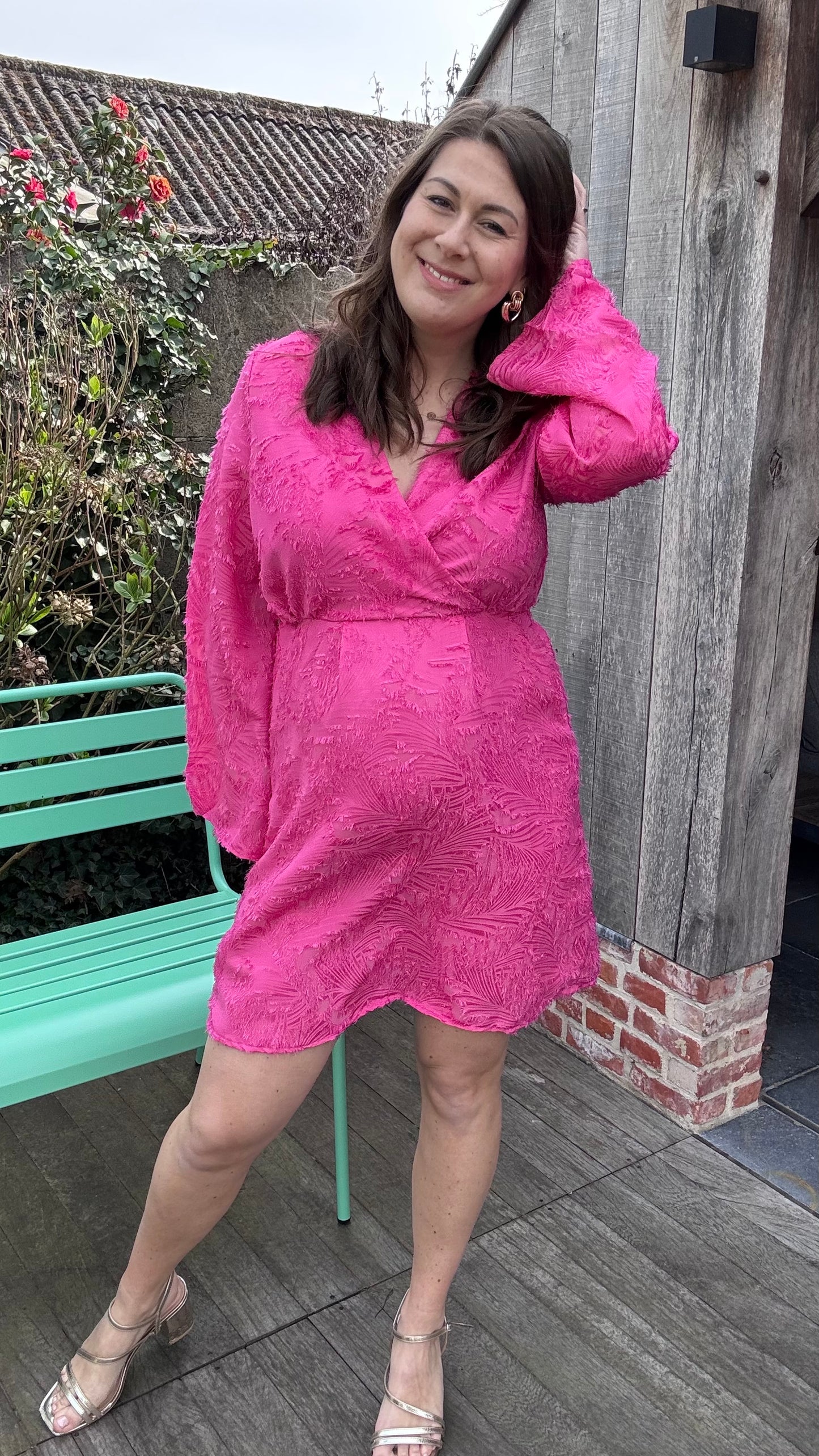Feather dress - Fuchsia