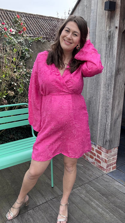 Feather dress - Fuchsia