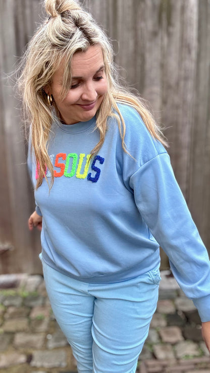 Bisous sweater - Blauw