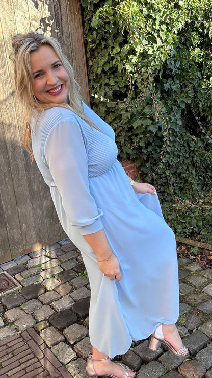 Plissé dress - Blauw