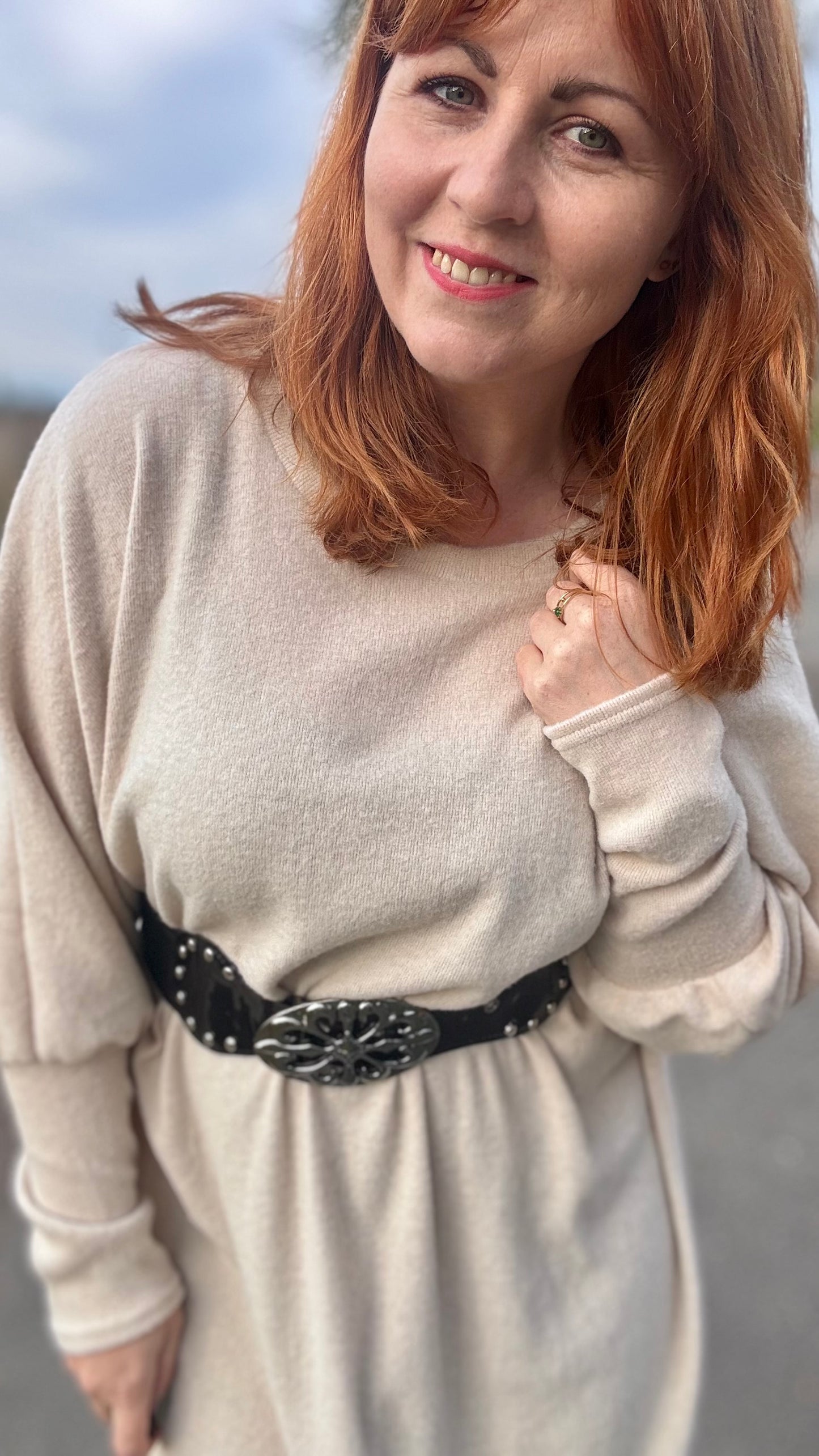 Lounge luxe jurk - crème