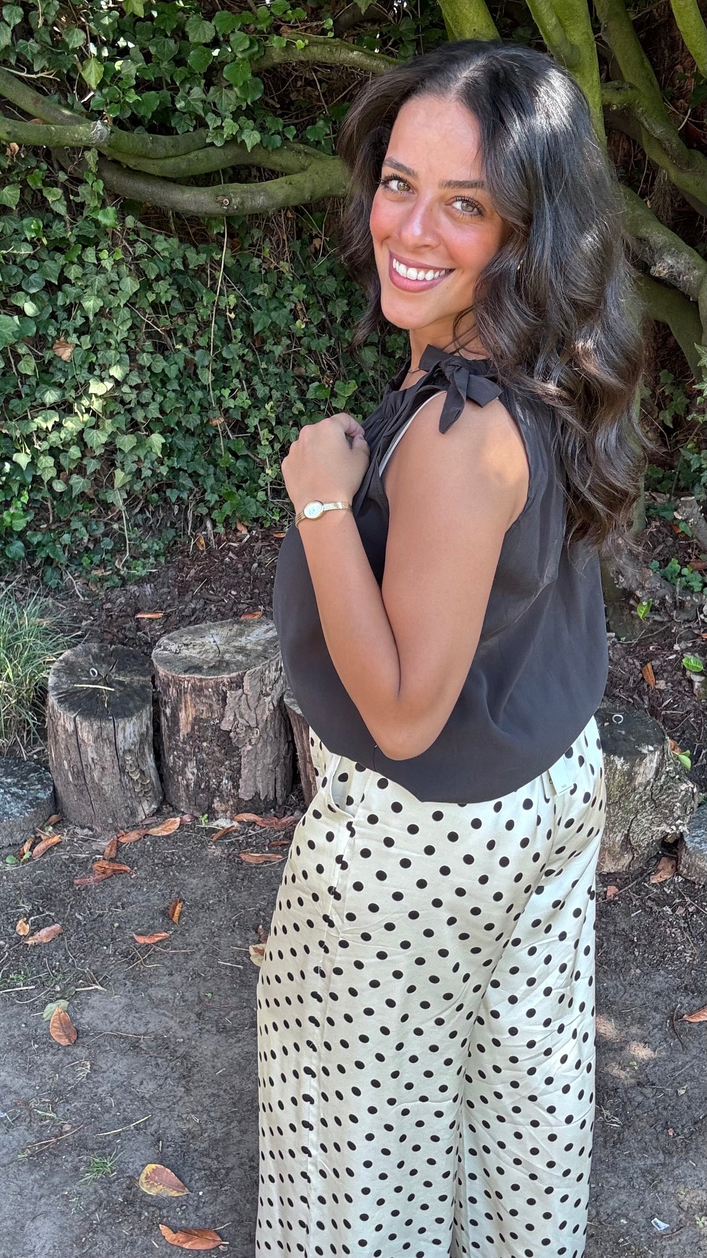 Shoulder bow top - Zwart