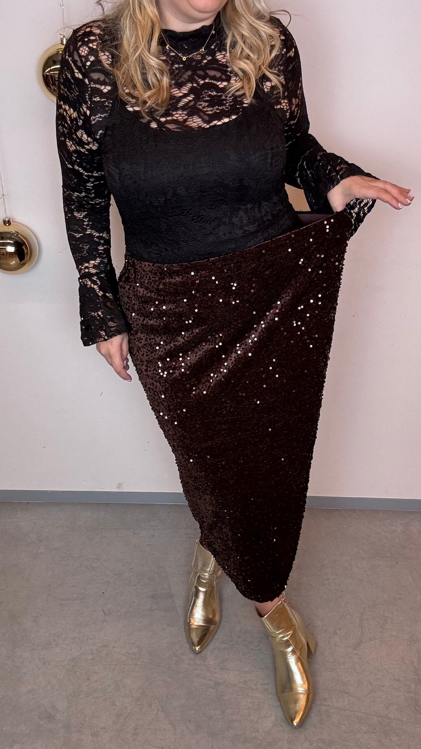 Paillettenrok - Chocolat