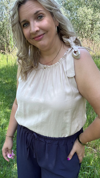 Shoulder bow top - Beige