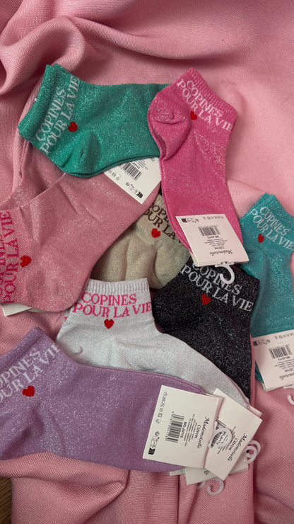 Quote sokken: Copines pour la vie (enkelsokken)