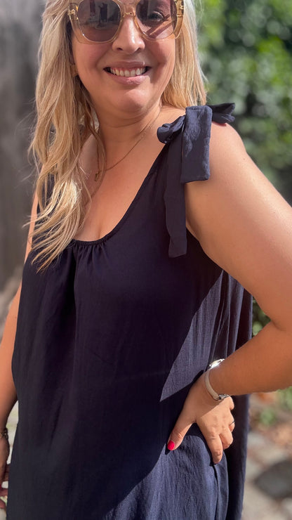 Flow dress donkerblauw