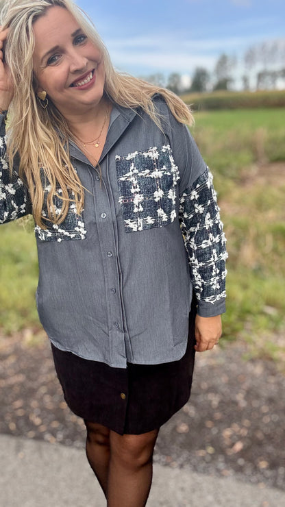 Sparkle denim blouse