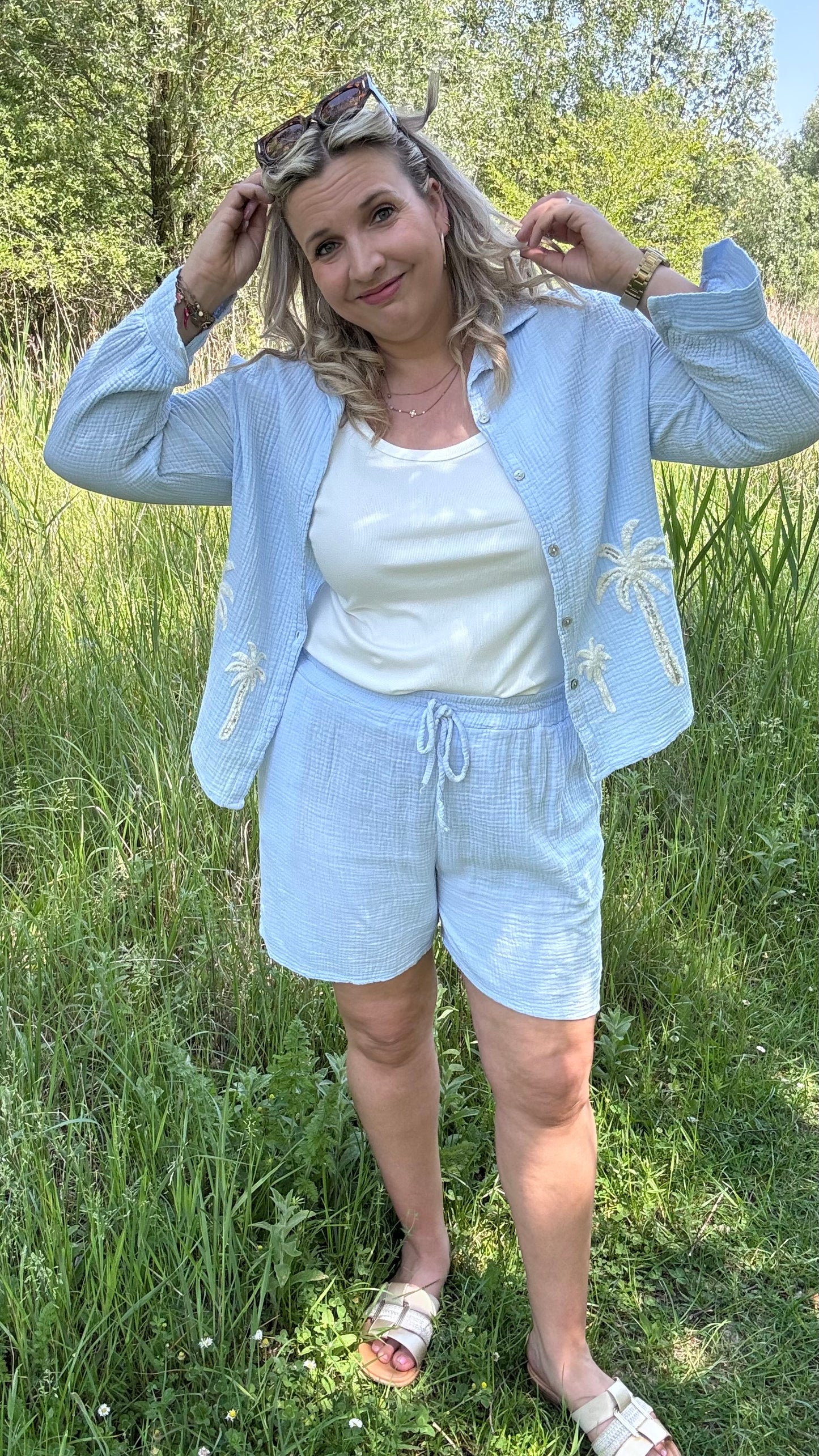 Palm breeze blouse - Blauw