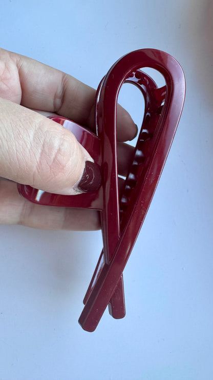 Haarspeld big bow burgundy