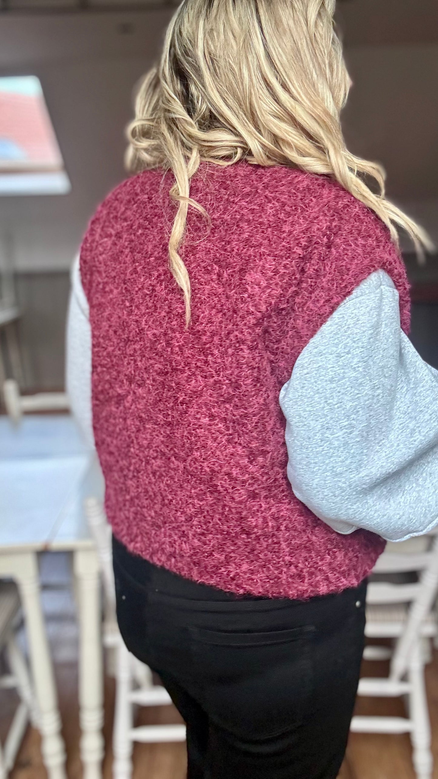 Brush gilet - burgundy