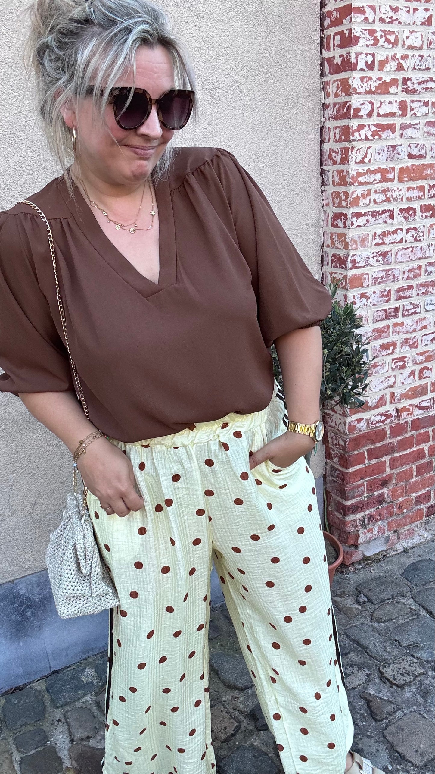Dots broek - Geel