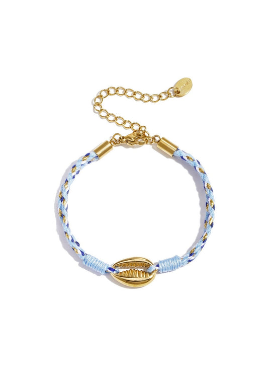 Touwbedel armband - Blue shell
