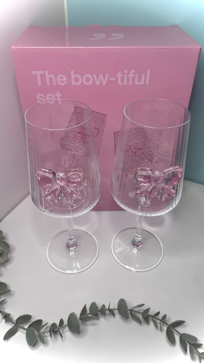 Wijnglazen strik - Set van 2