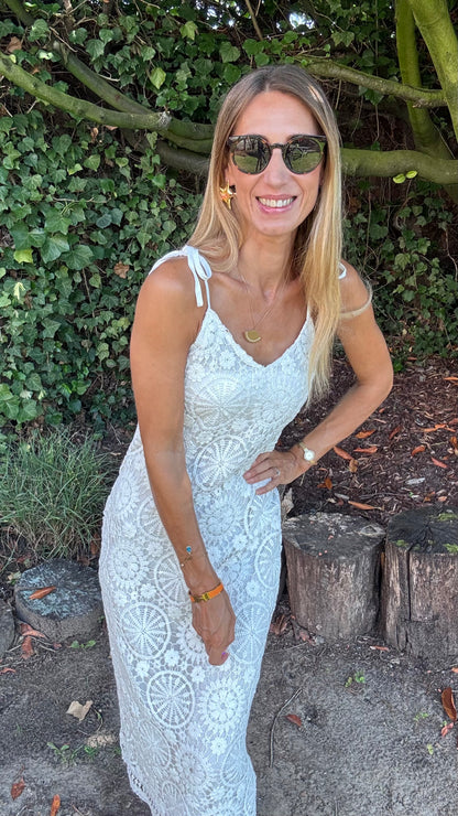 Capri lace dress - Wit