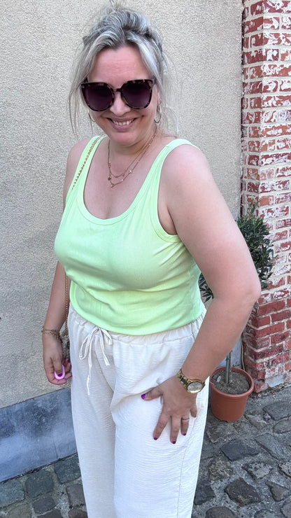 Ribbed top - Lime