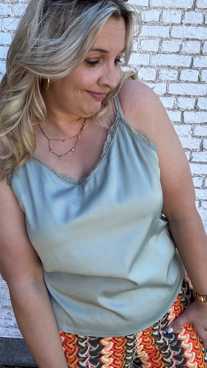 Satin top - Eucalyptus