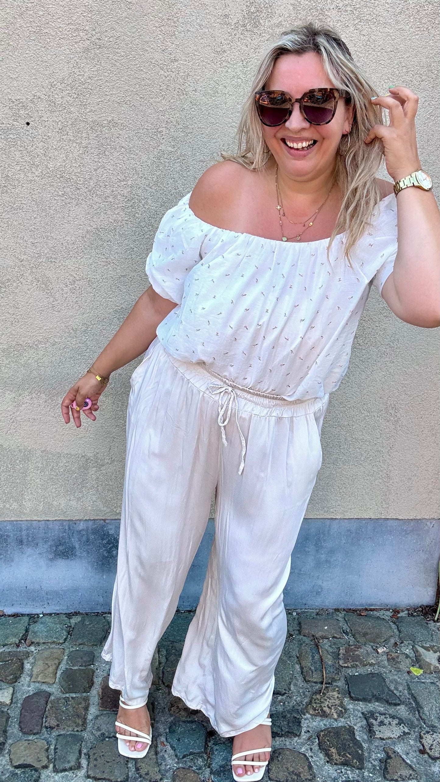 Zoë broek matté - crème