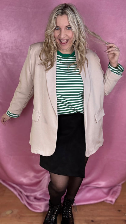 Happy stripes trui- groen/wit