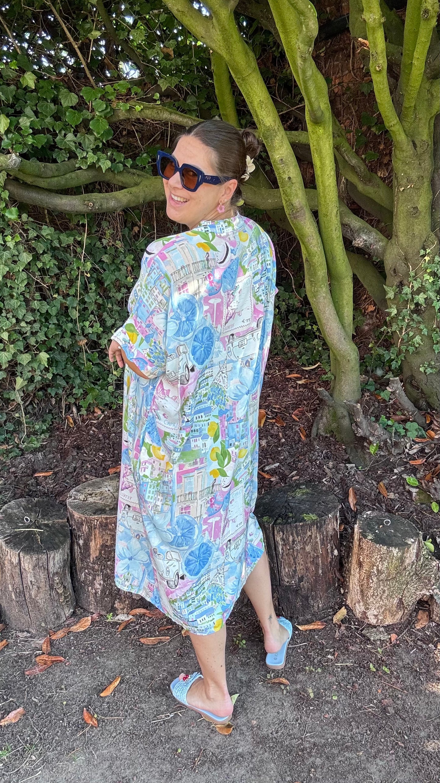 Tropical escape dress - Blauw