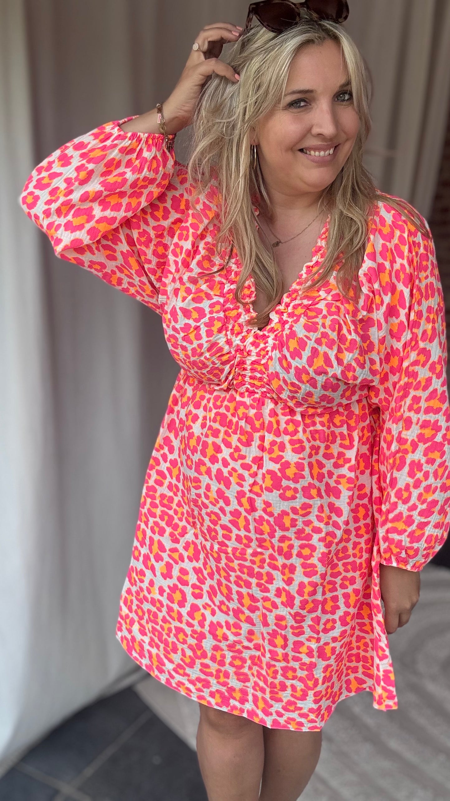 Neon jungle shorty dress