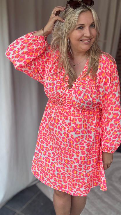 Neon jungle shorty dress