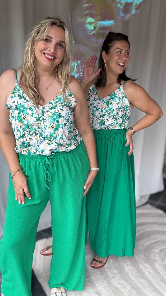Suki top groene print