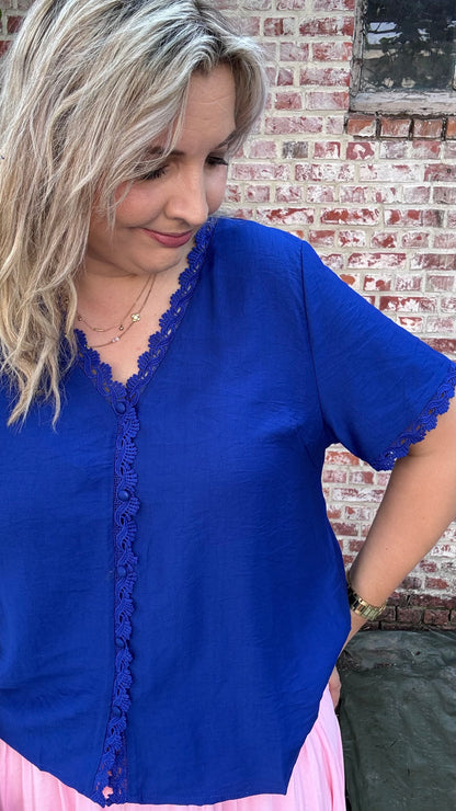 Monique blouse - Koningsblauw