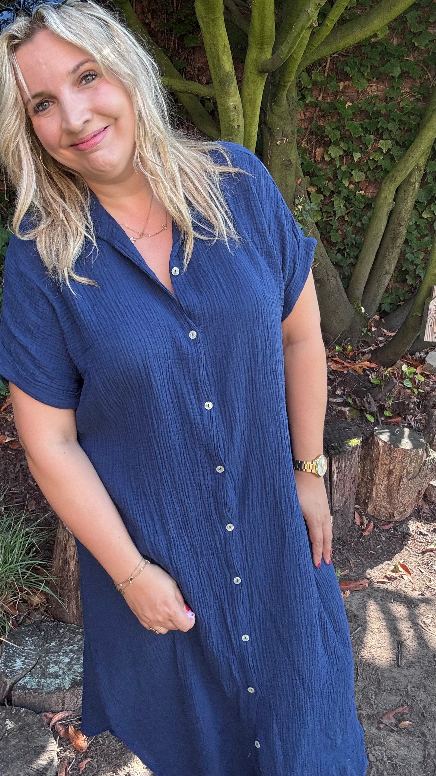 Justine jurk - Donkerblauw
