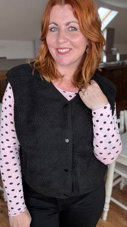 Teddy gilet - Zwart