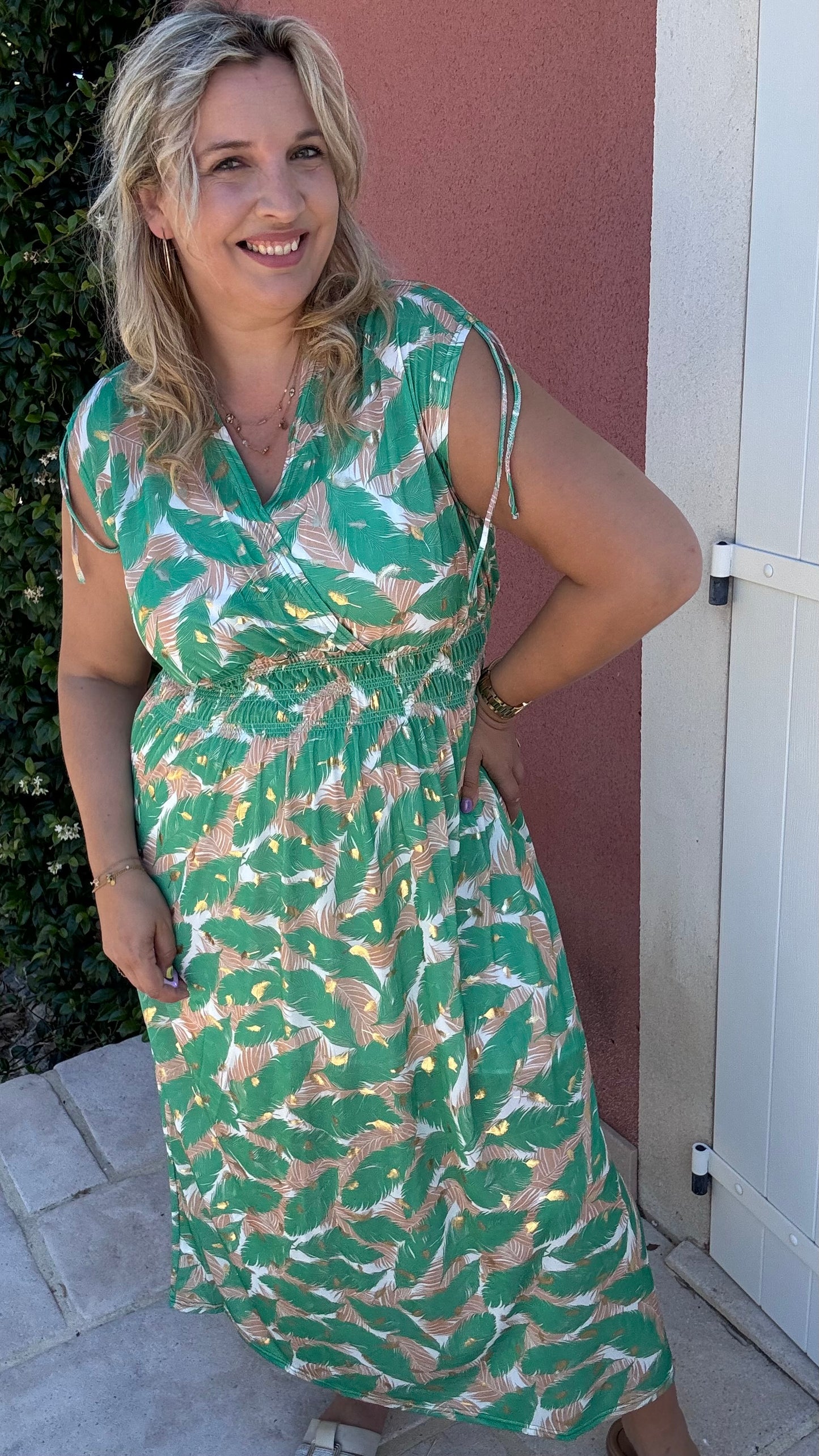 Every Woman Dress - Golden feather (groen)