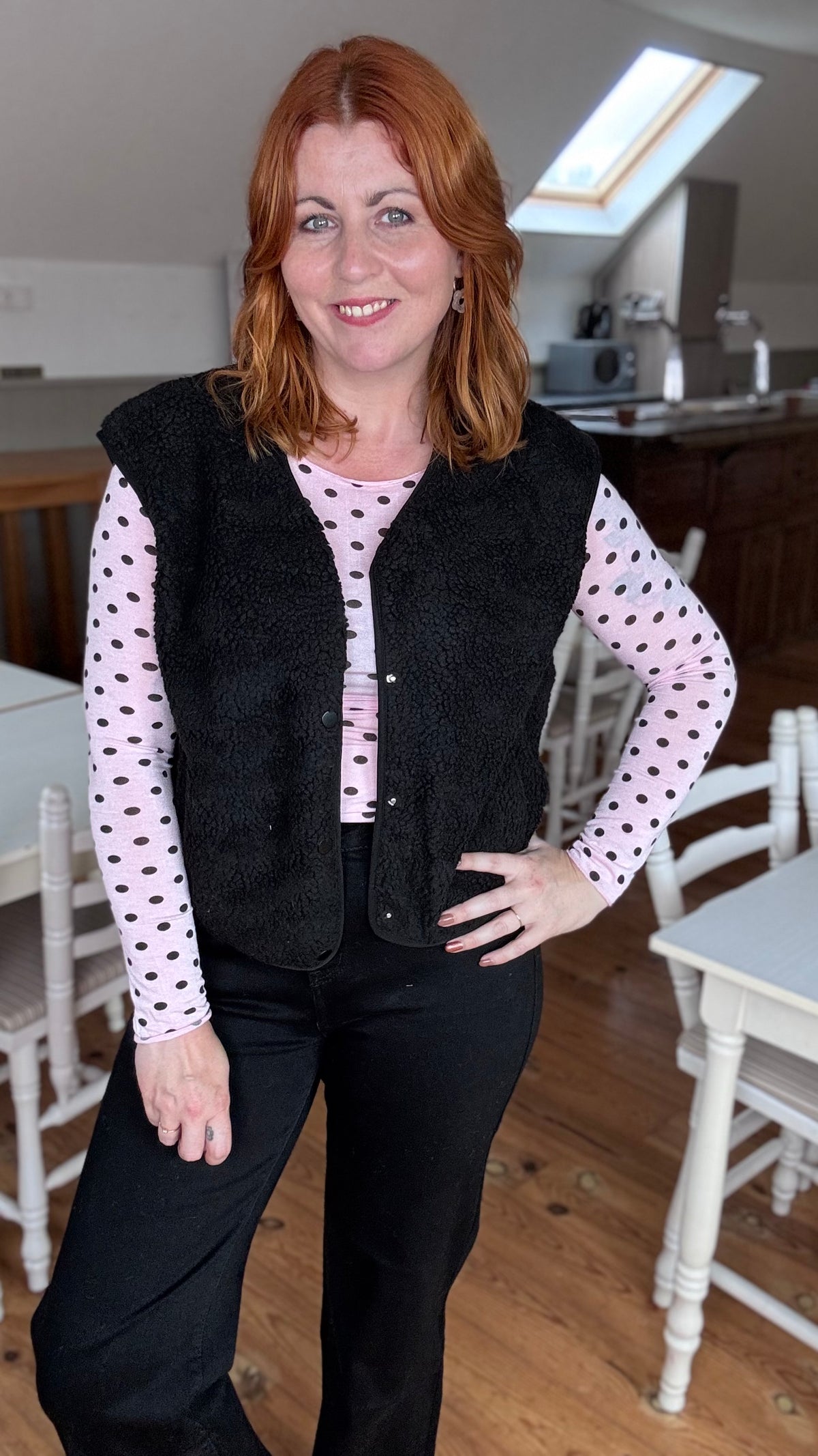 Teddy gilet - Zwart