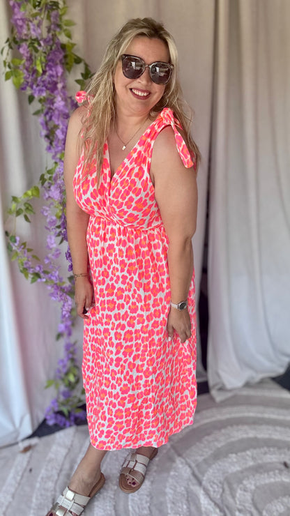 Neon jungle long dress