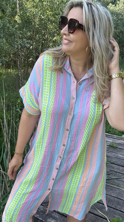 Coastal tetra dress - Blauw