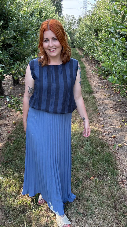 Josephine plissé rok - Blauw