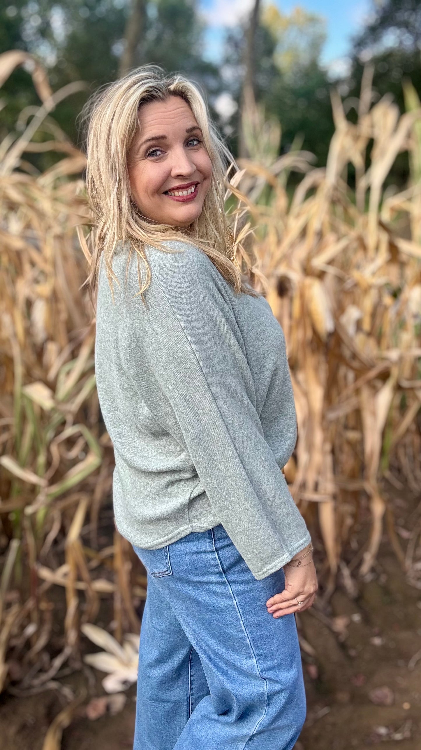 Basic trui - Eucalyptus