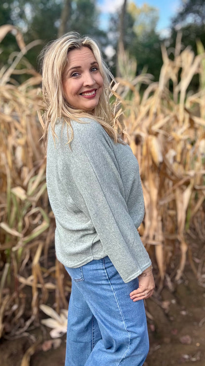 Basic trui - Eucalyptus