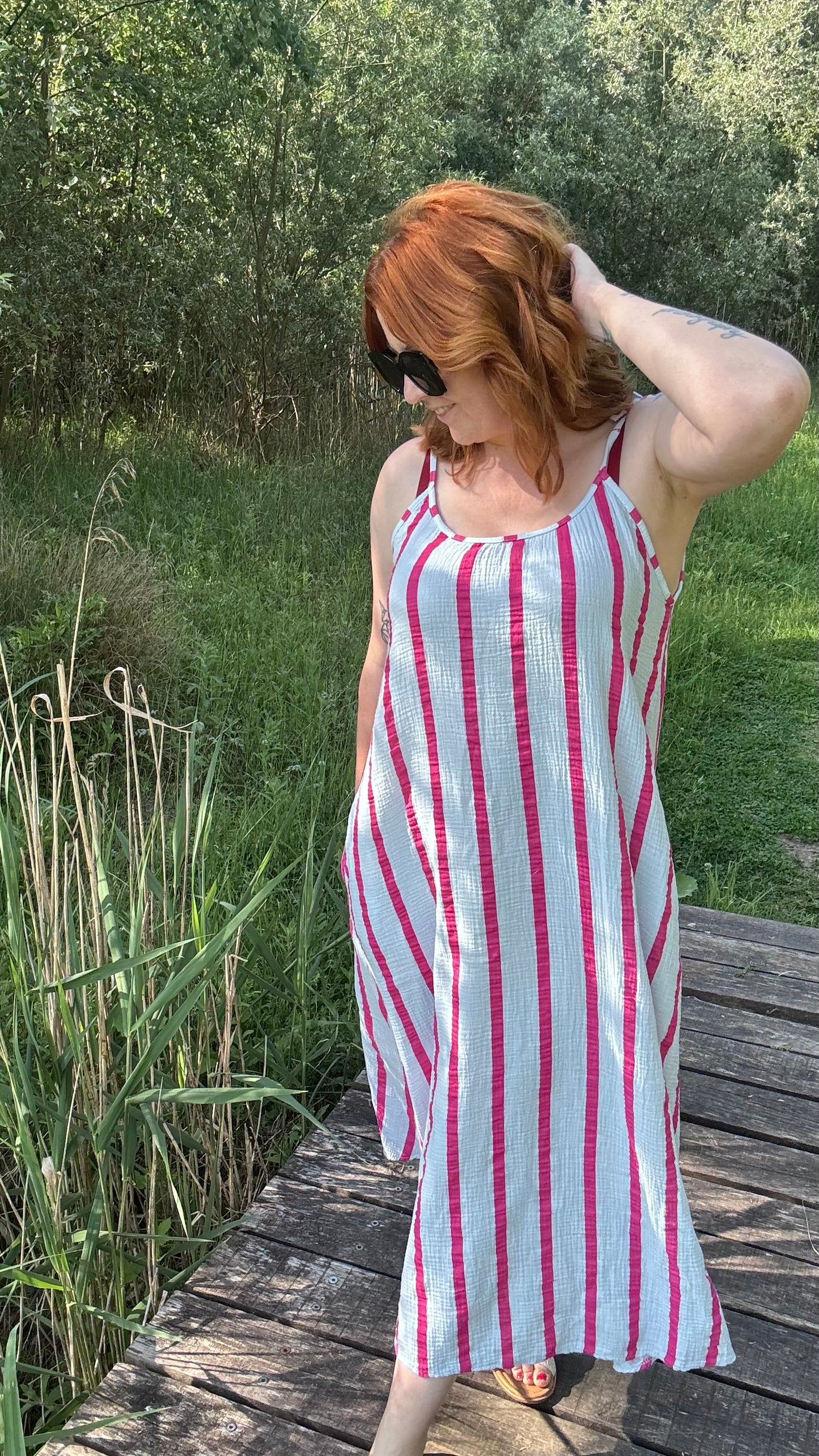 Enya dress - Blauw/fuchsia