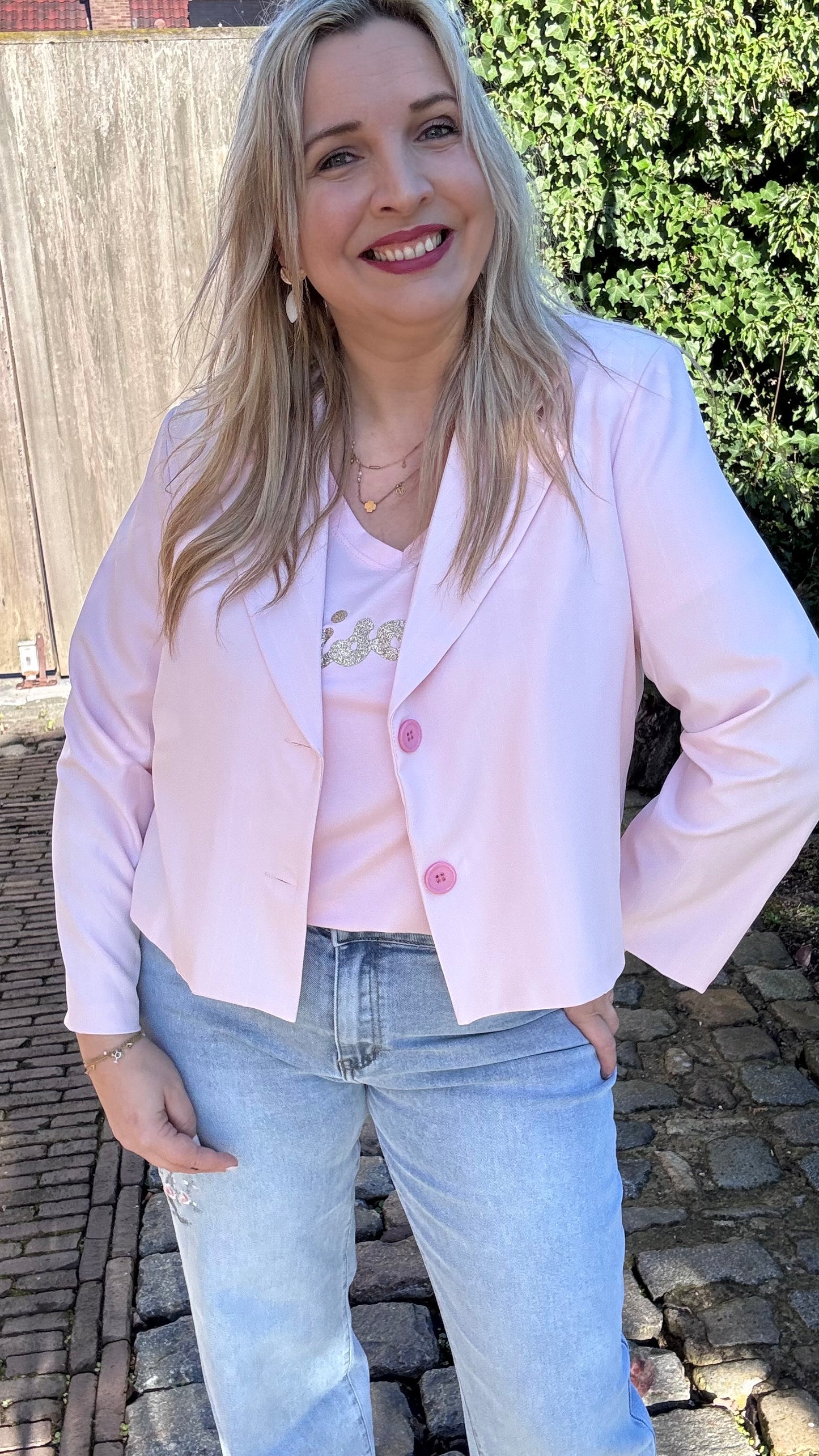 Bisous shirt - Lichtroze