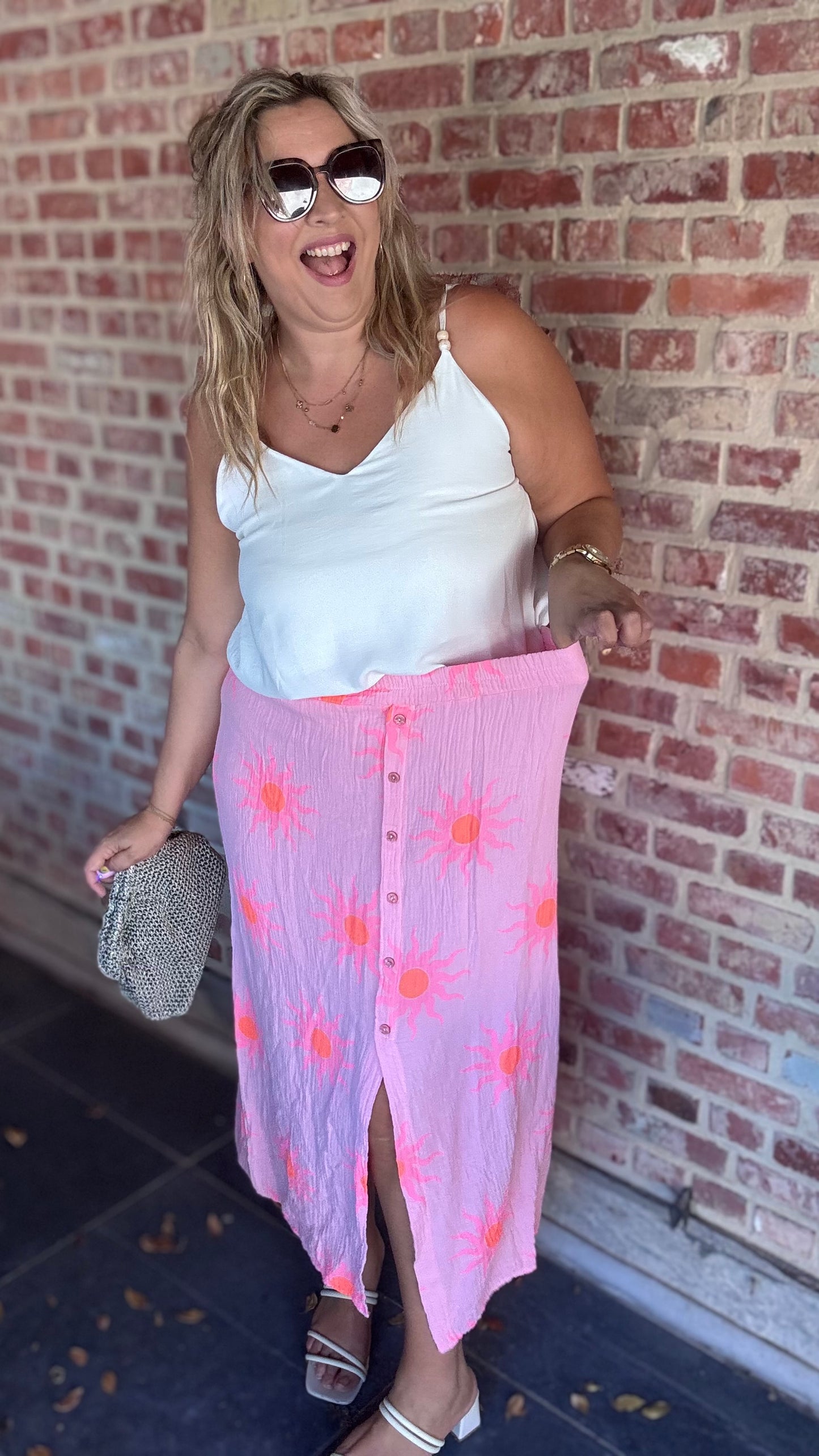 Ruth tetra rok - print roze
