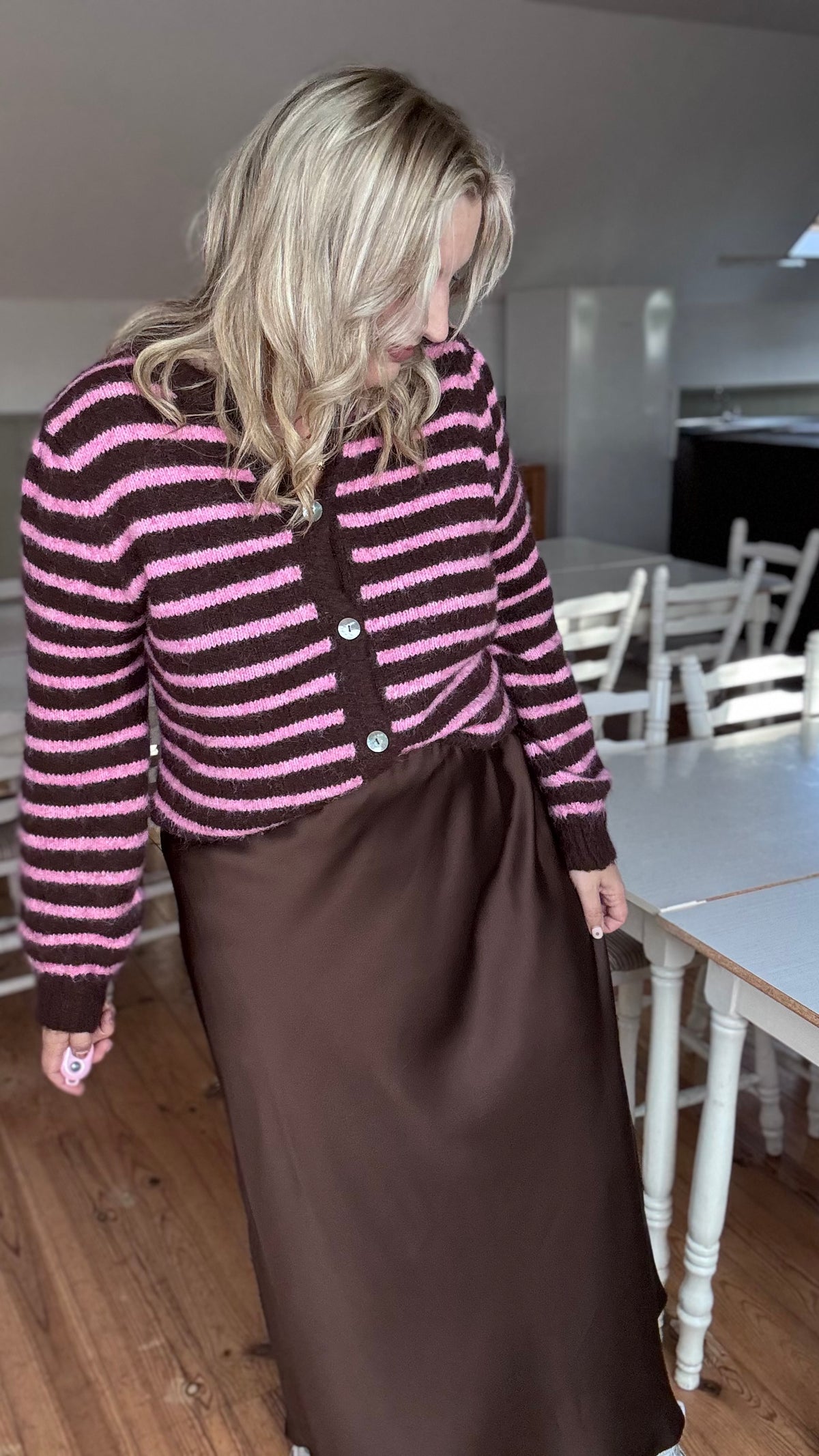 Candy crush cardigan - Brown/pink