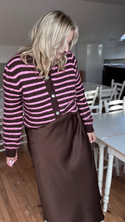 Candy crush cardigan - Brown/pink