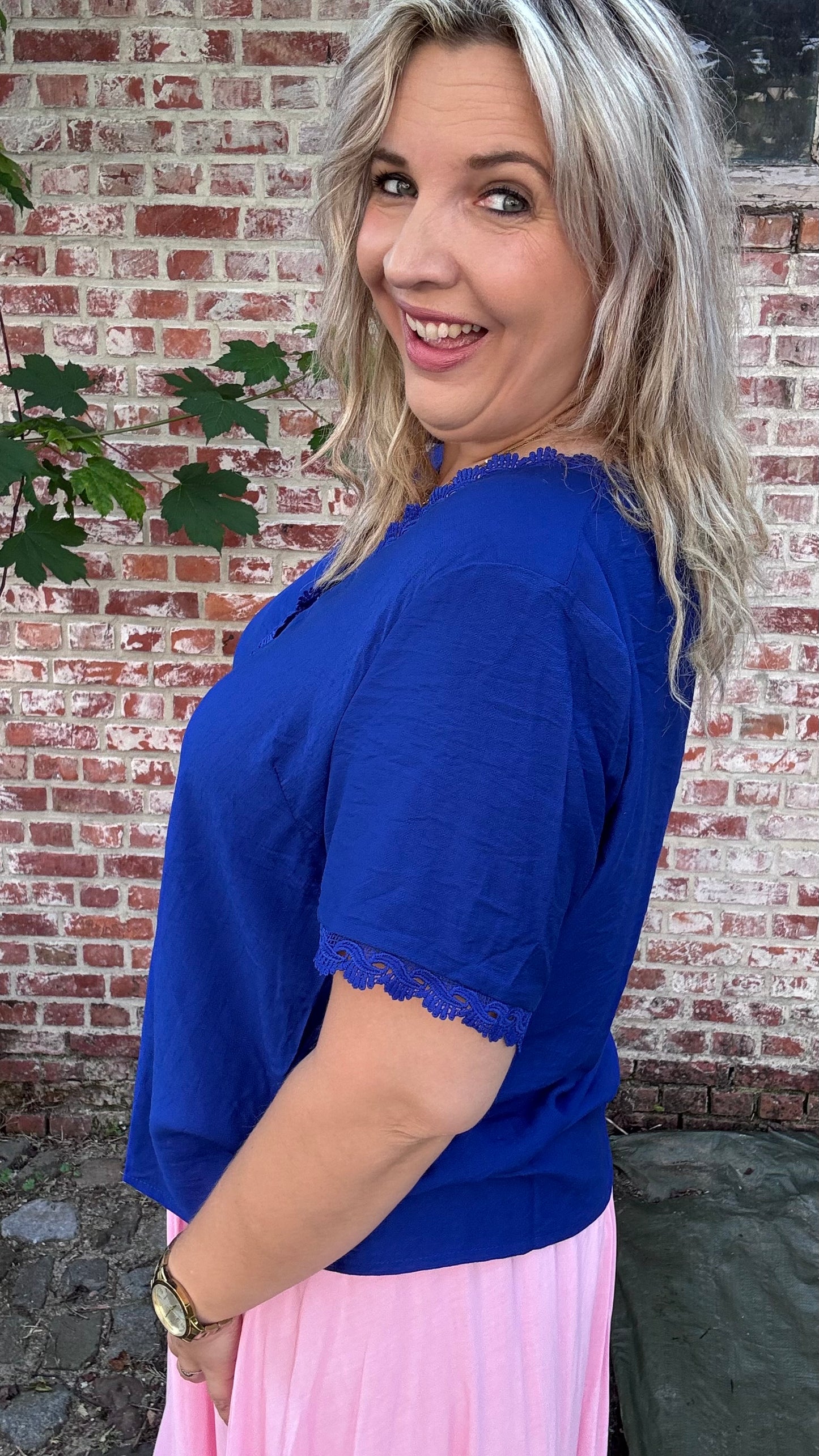Monique blouse - Koningsblauw